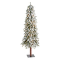 5' Flocked Grand Alpine Artificial Christmas Tree with 200 Clear Lights