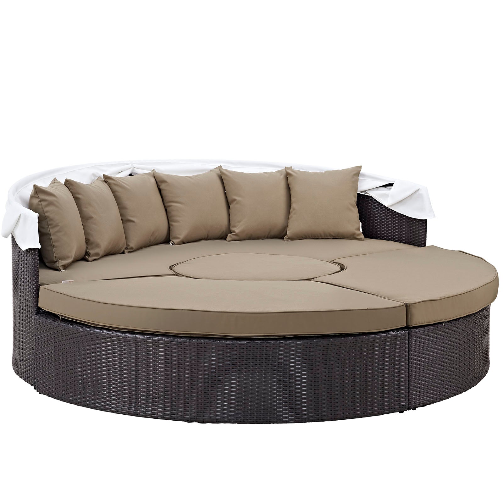 Quest Outdoor Patio Wicker Rattan Canopy Sectional Daybed by Modway