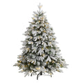 4' Flocked Full Bodied Swedish Spruce Artificial Christmas Tree w/170 Clear LED