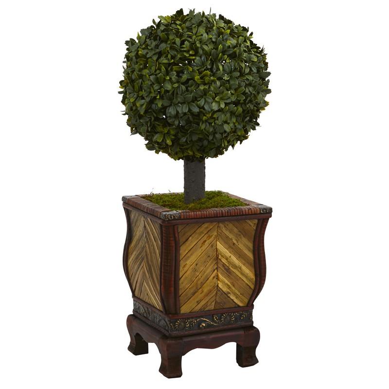 27"  Boxwood Ball Topiary Artificial Tree in Decorative Planter