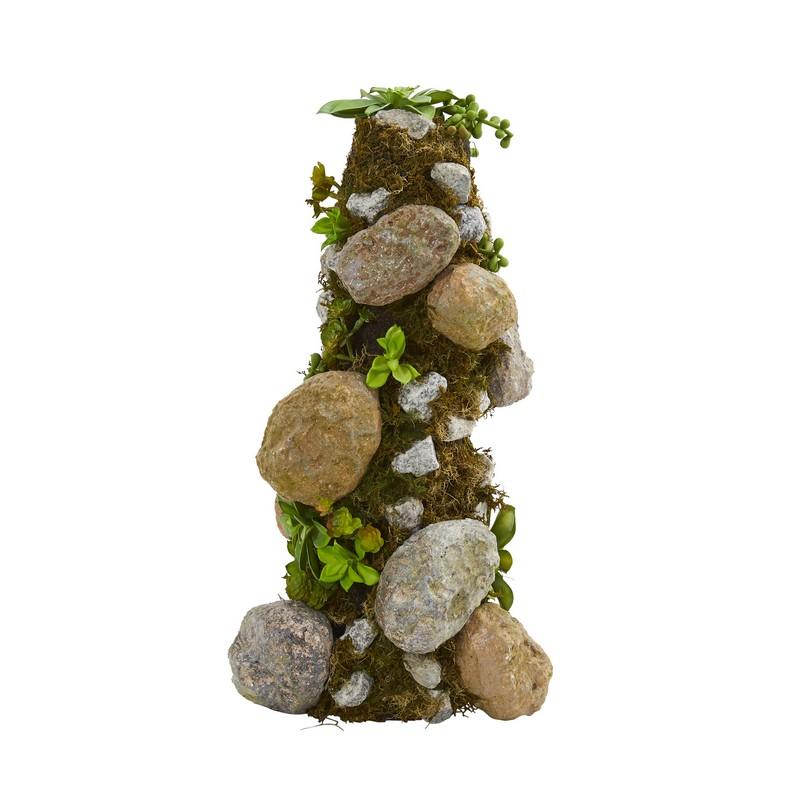 18"  Succulent Rock Column