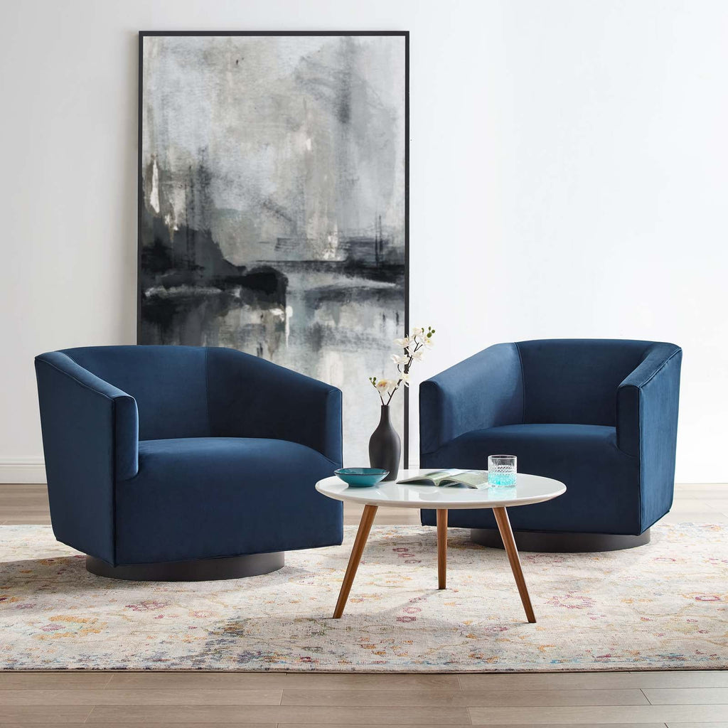 Twist Performance Velvet Swivel Chair Set of 2 by Modway