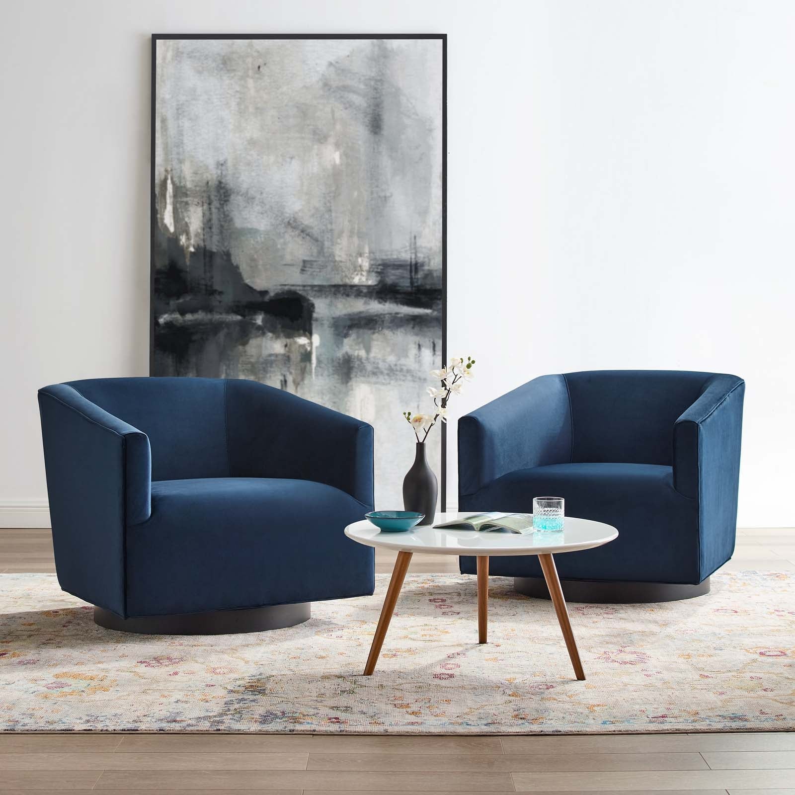 Twist Performance Velvet Swivel Chair Set of 2 by Modway