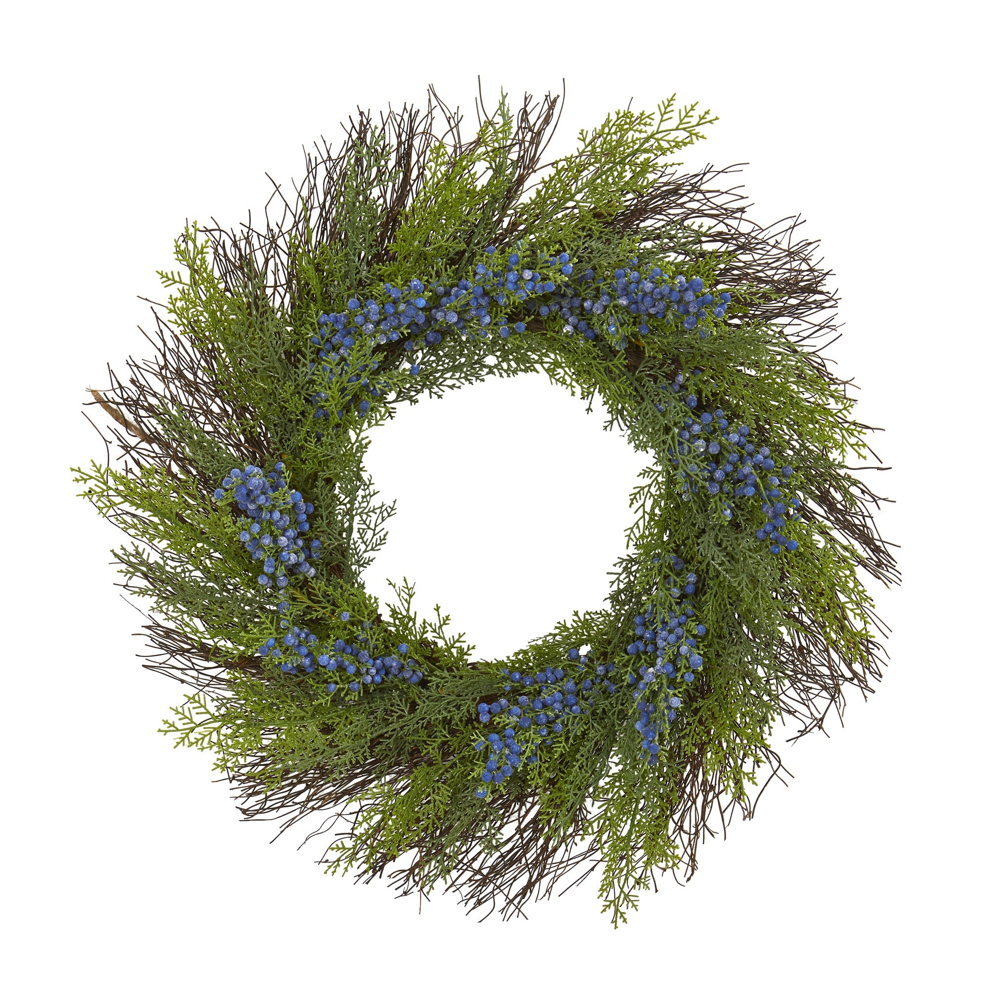 21"  Cedar with Blue Berries Artificial Wreath