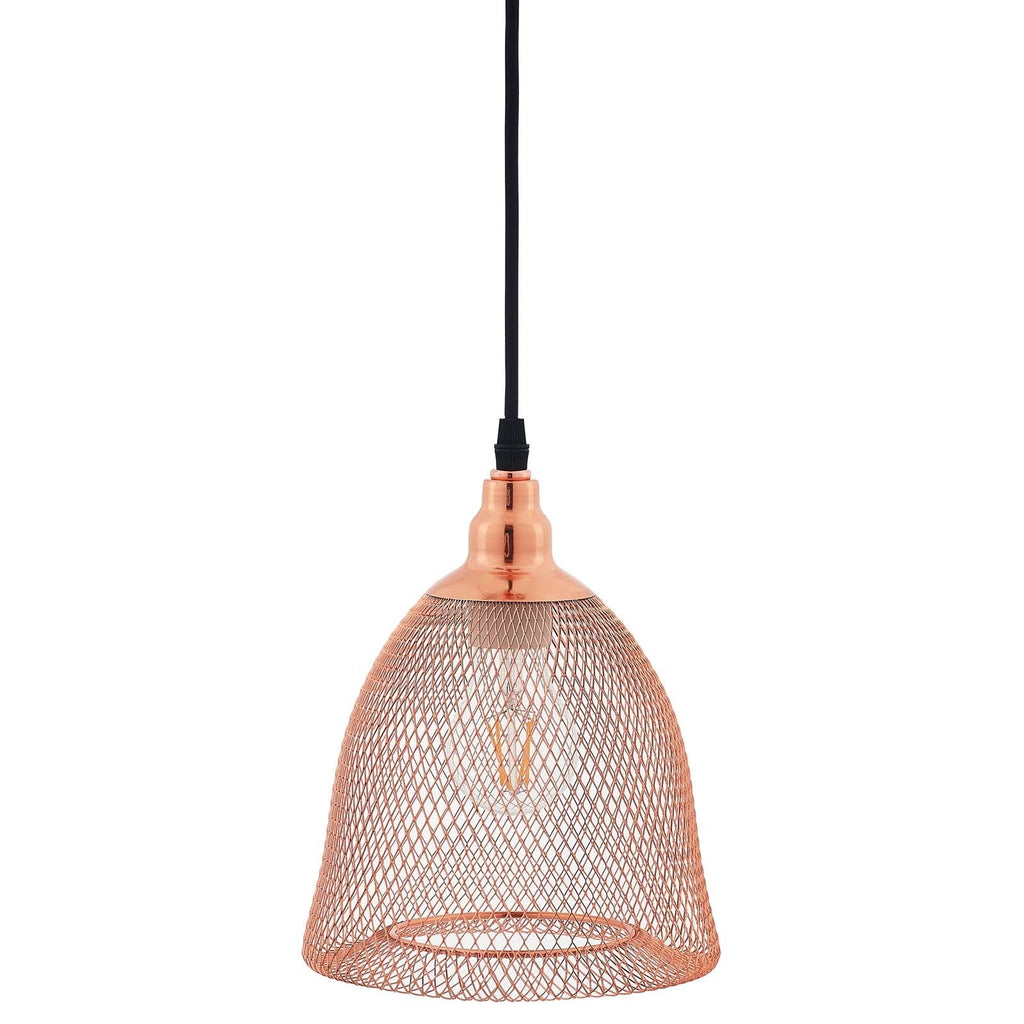 Glimmer Bell-Shaped Rose Gold Pendant Light by Modway
