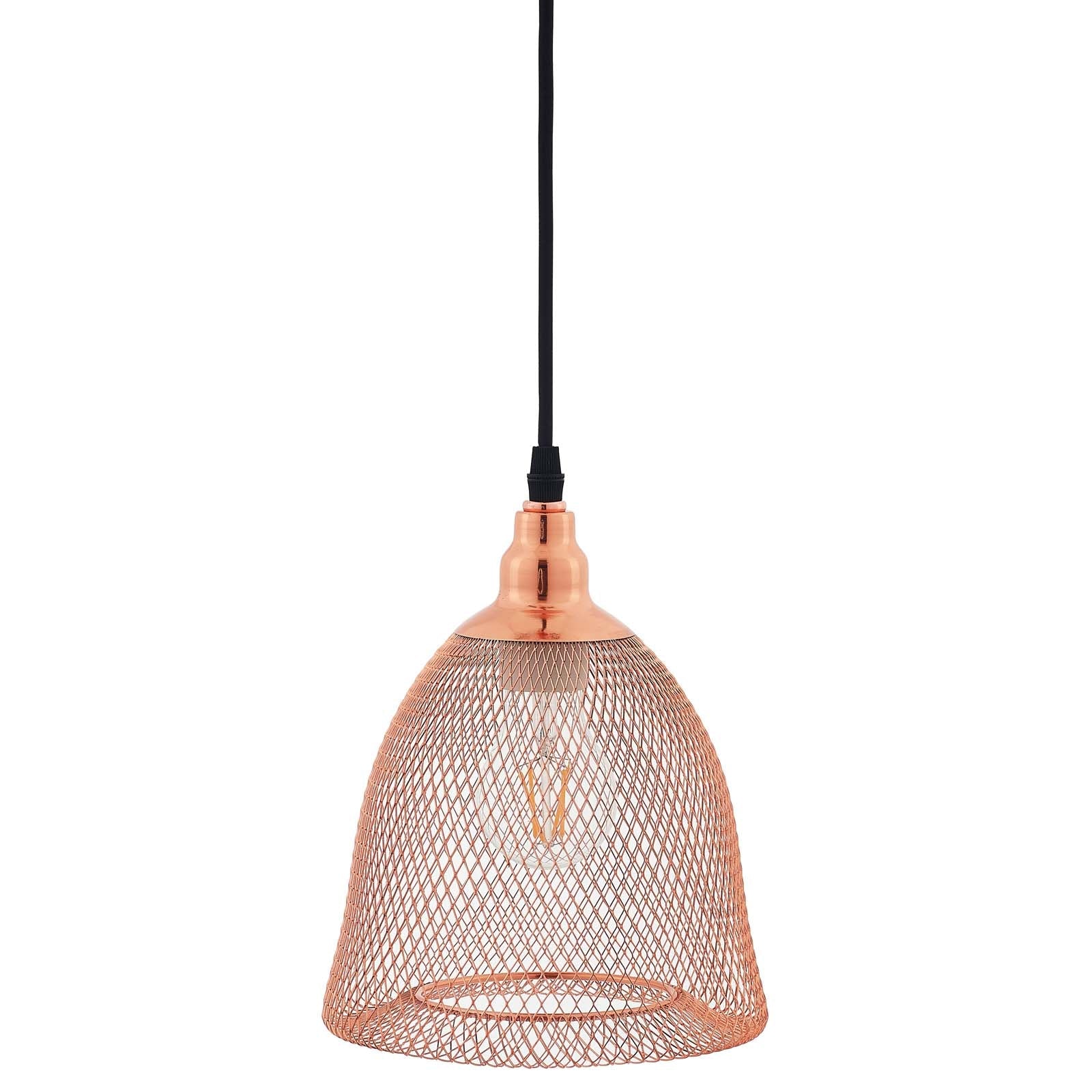 Glimmer Bell-Shaped Rose Gold Pendant Light by Modway