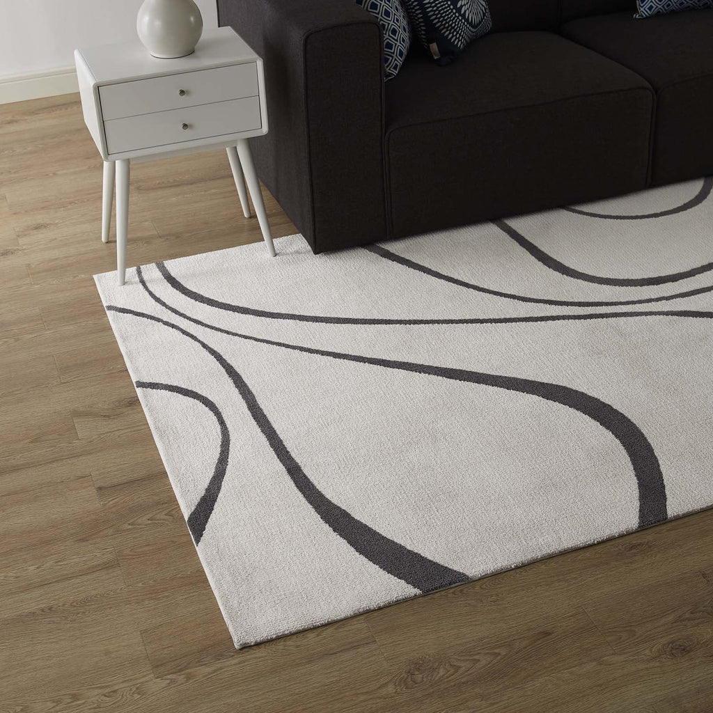 Therese Abstract Swirl 5x8 Area Rug by Modway