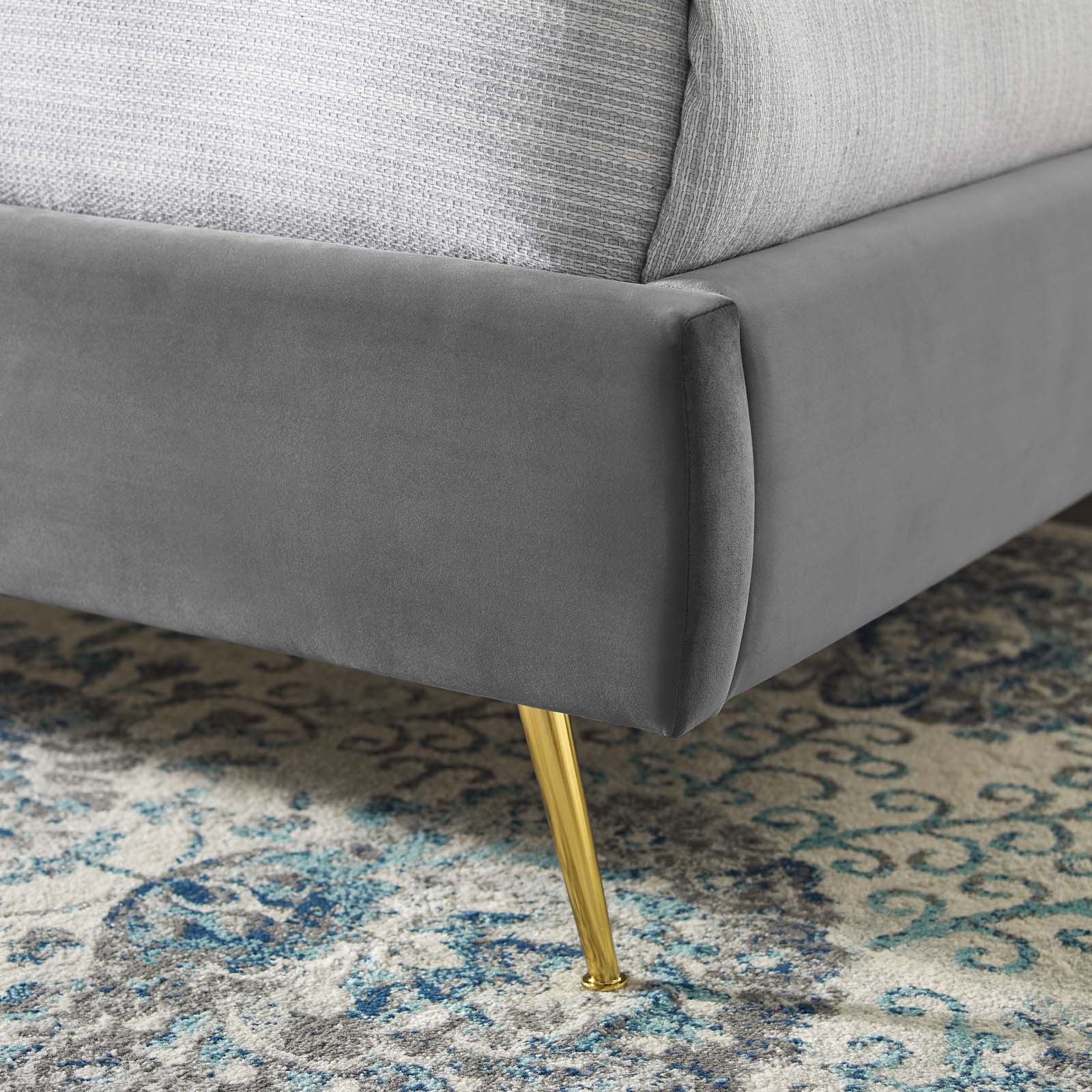 Lana Performance Velvet Queen Wingback Platform Bed by Modway