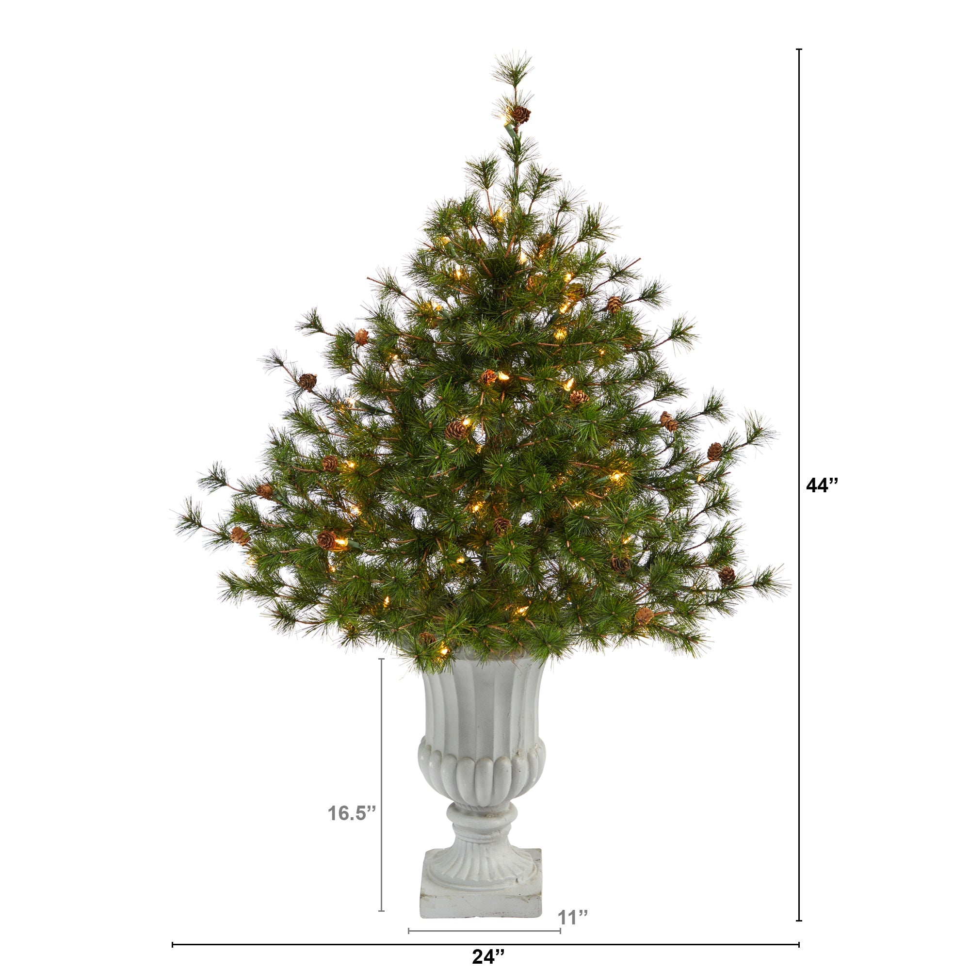 44' Colorado Mountain Pine Artificial Christmas Tree w/ 50 Clear Lights