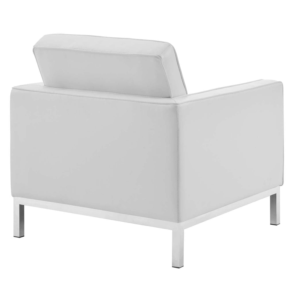 Loft Tufted Vegan Leather Armchairs Set of 2 by Modway