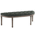 Esteem Vintage French Upholstered Fabric Semi-Circle Bench by Modway