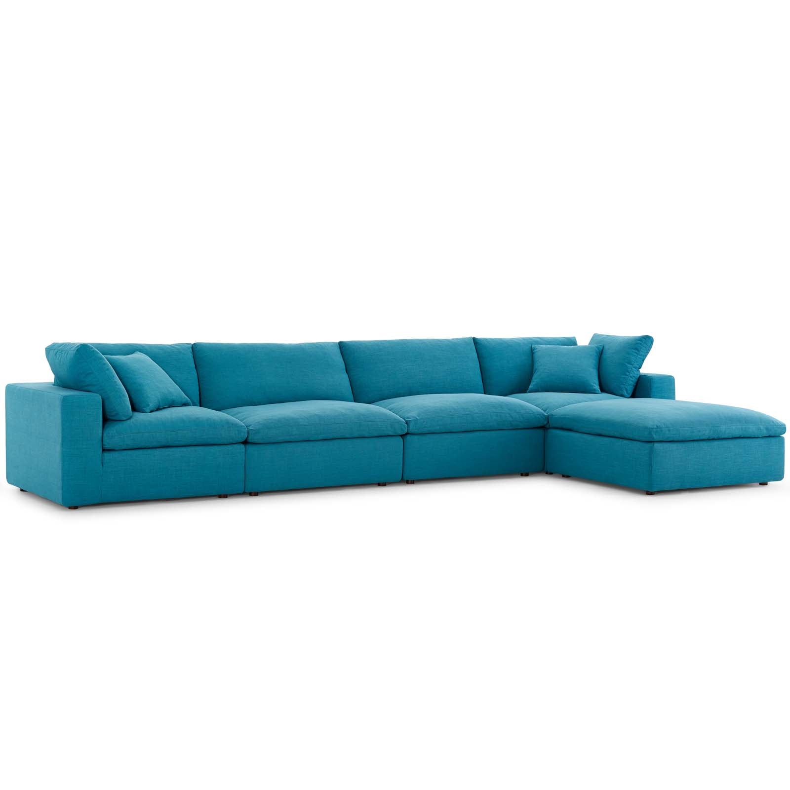 Commix 5 Piece Down Filled Overstuffed Sectional Sofa Set by Modway