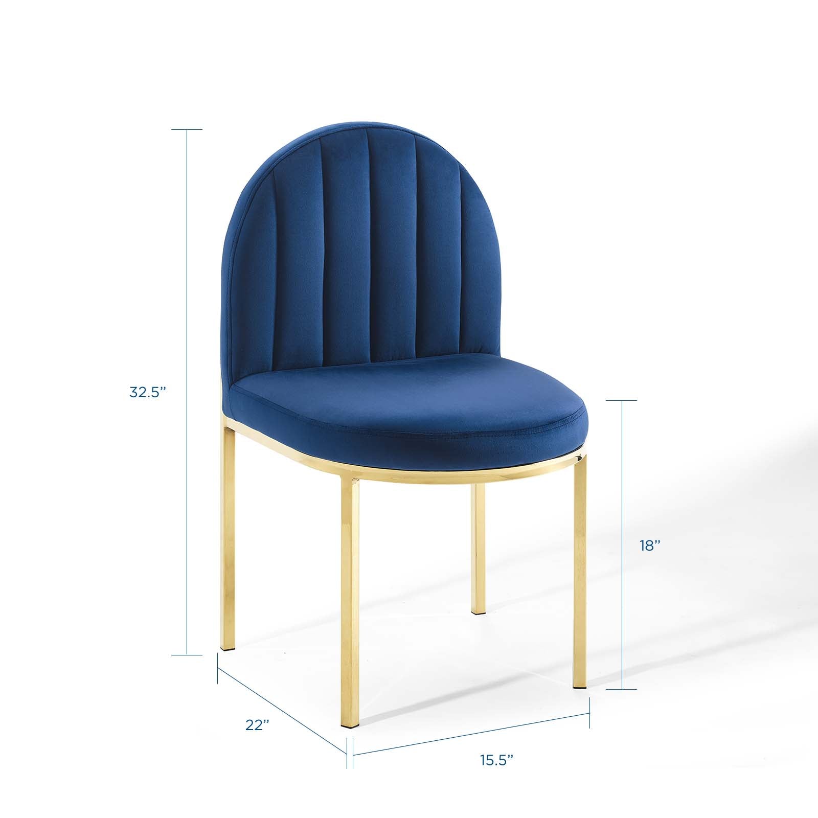 Isla Performance Velvet Dining Side Chair Set of 2 by Modway