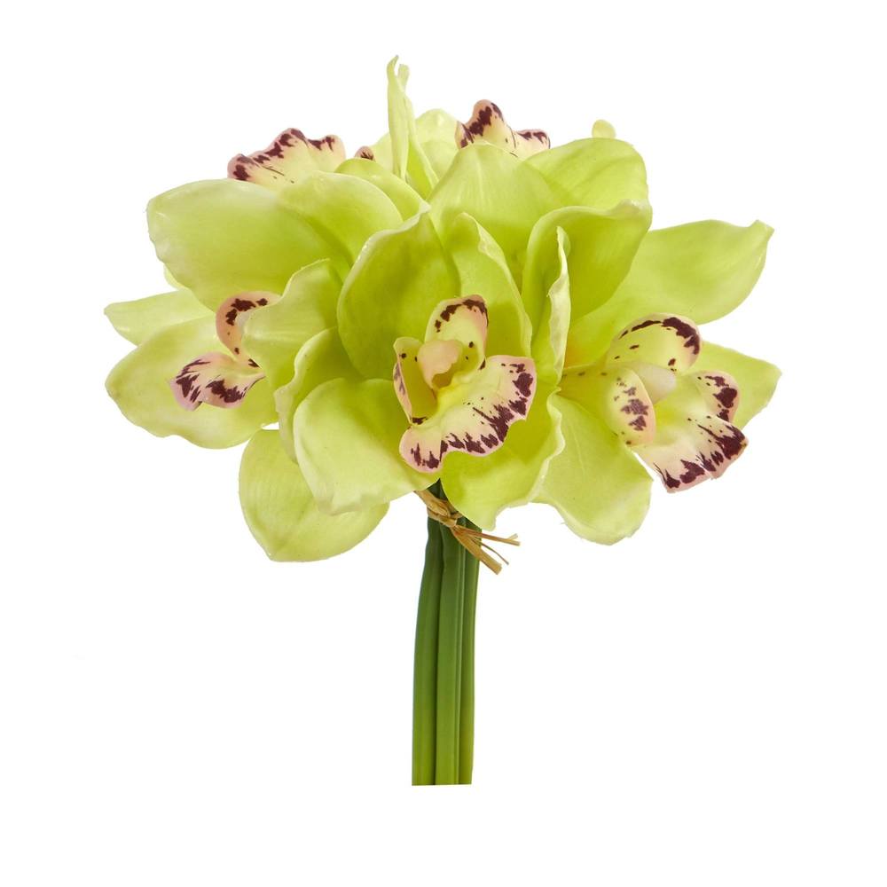 9"  Cymbidium Orchid Artificial Flower Bundle (Set of 6)