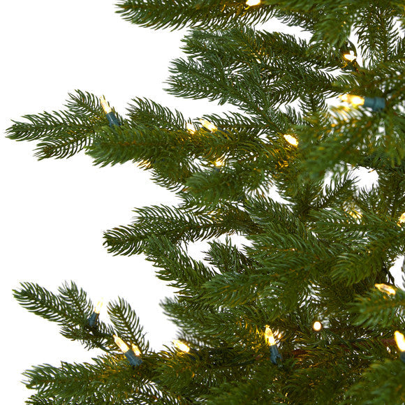 7.5' Fairbanks Fir Artificial Christmas Tree w/ 350 Clear Warm LED Lights