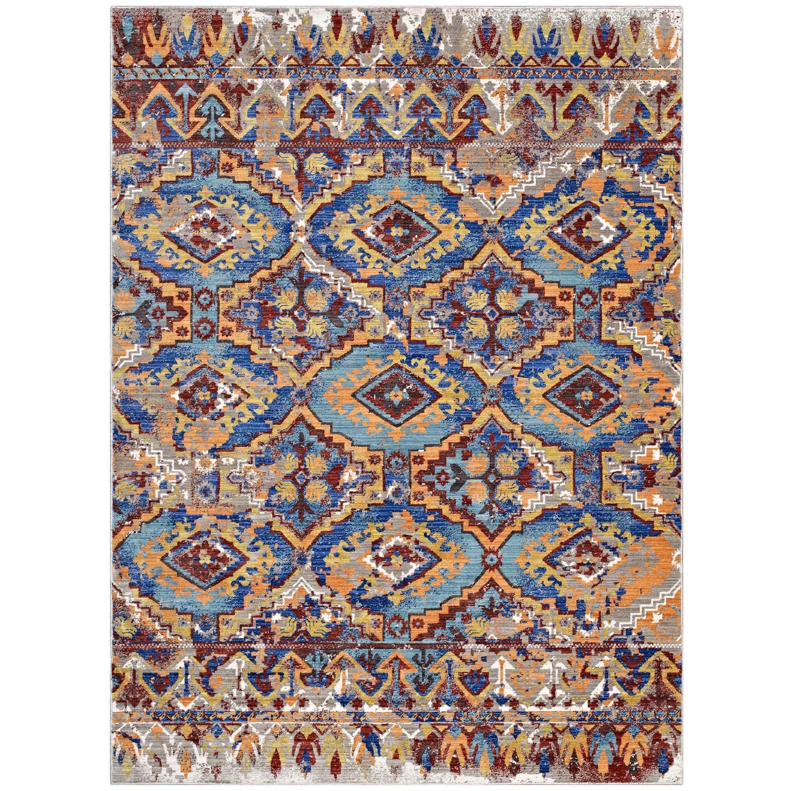Centehua Distressed Southwestern Aztec 4x6 Area Rug by Modway