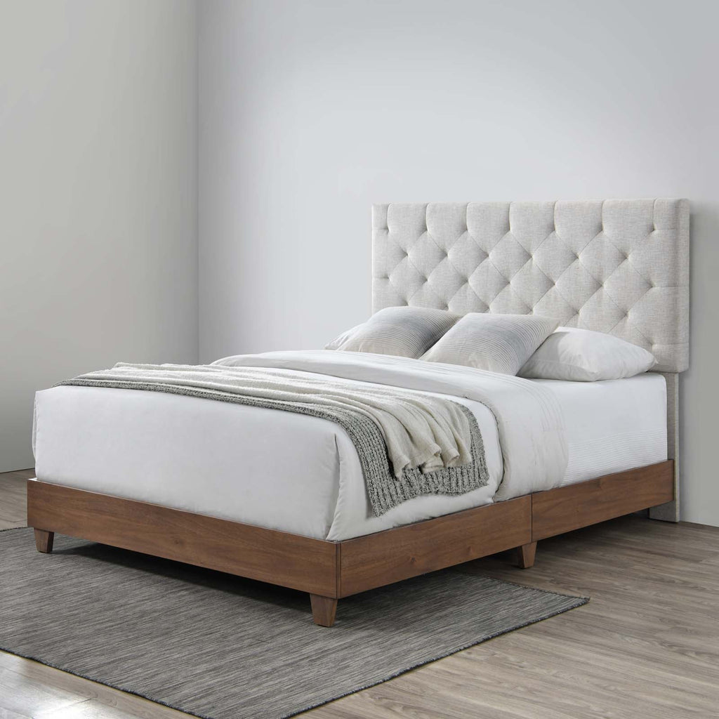 Rhiannon Diamond Tufted Upholstered Fabric Queen Bed by Modway