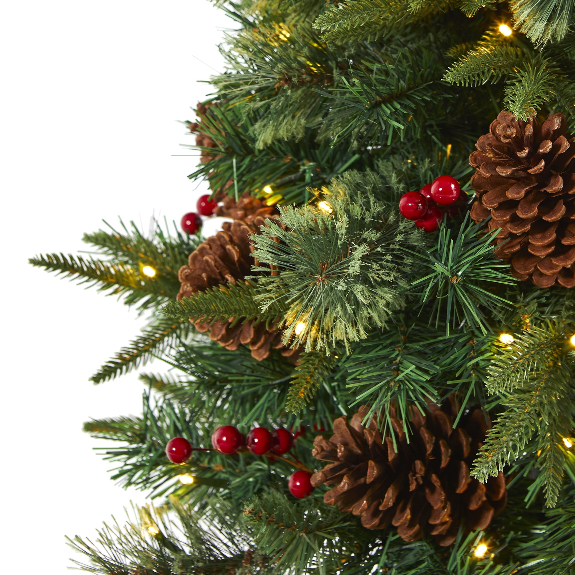 4' Pine, Pinecone and Berries Artificial Christmas Tree in Decorative Urn