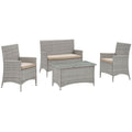 Bridge 4 Piece Outdoor Patio Patio Conversation Set by Modway