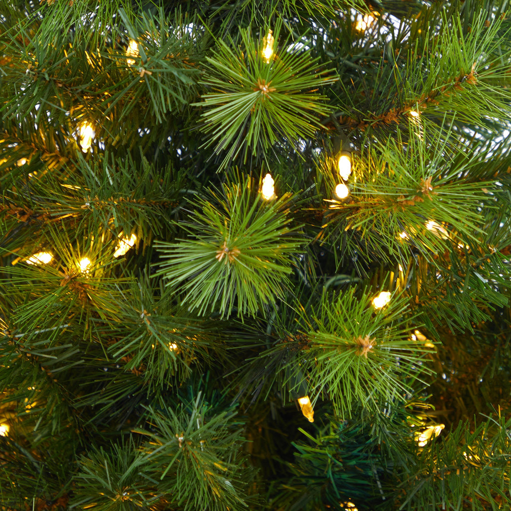 4.5' Green Valley Pine Artificial Christmas Tree w/ 100 Warm White LED Lights