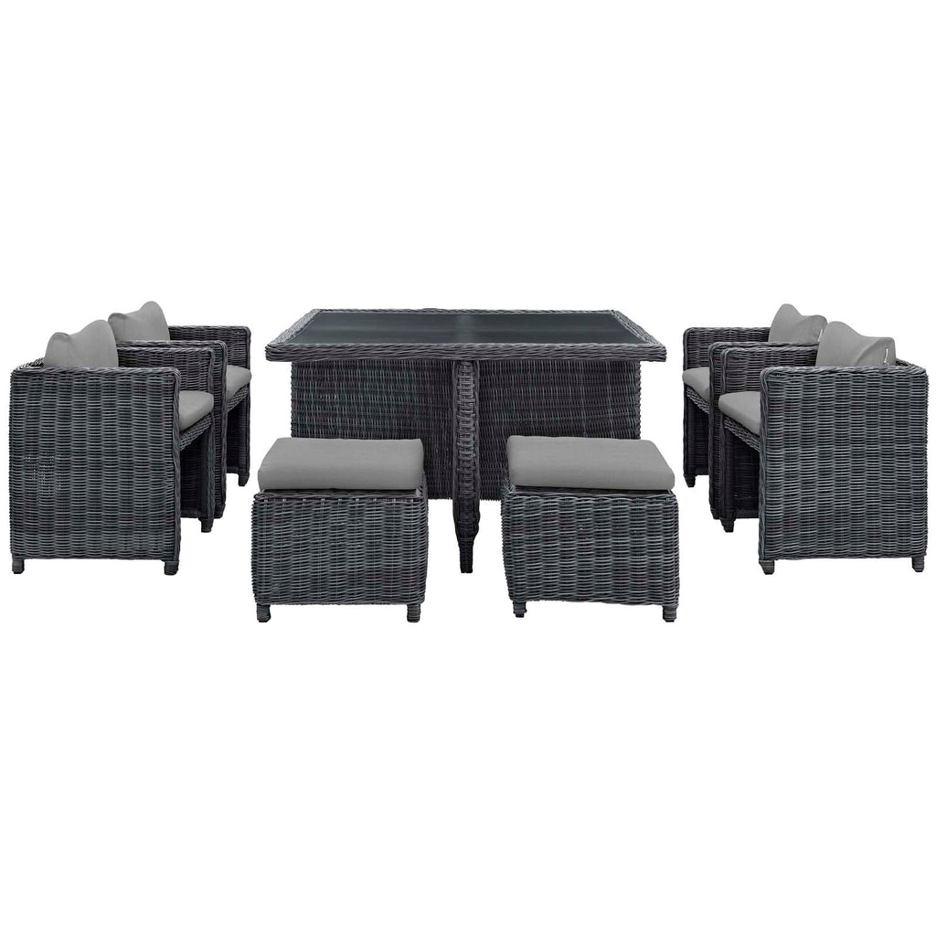 Summon 9 Piece Outdoor Patio Sunbrella¨ Dining Set by Modway