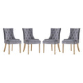 Pose Performance Velvet Dining Chair Set of 4 by Modway