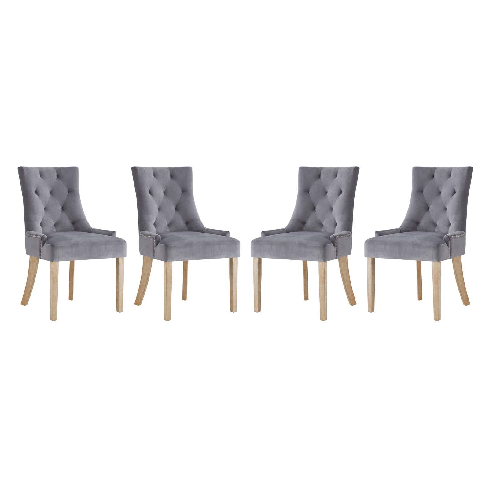 Pose Performance Velvet Dining Chair Set of 4 by Modway