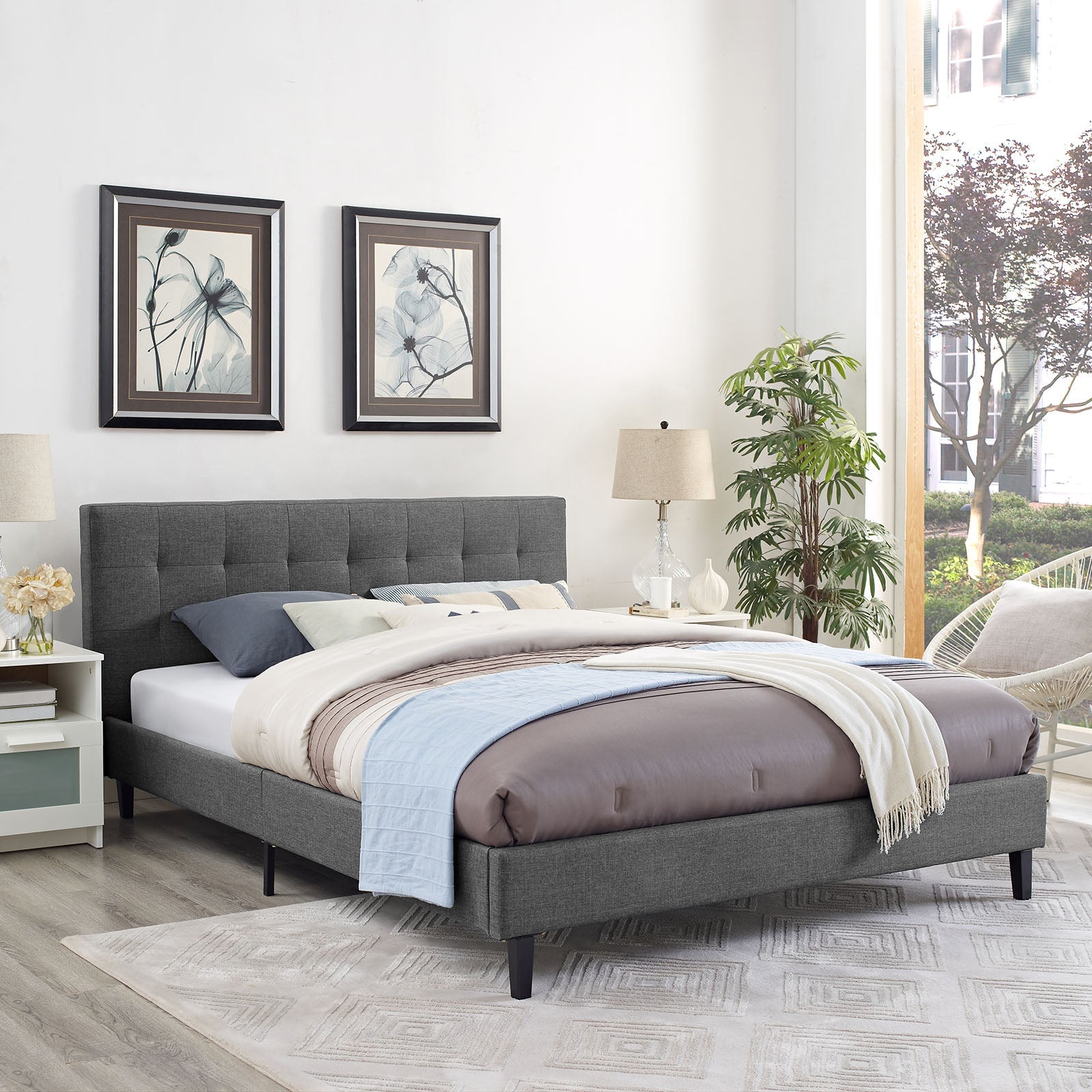 Linnea Fabric Queen Bed by Modway