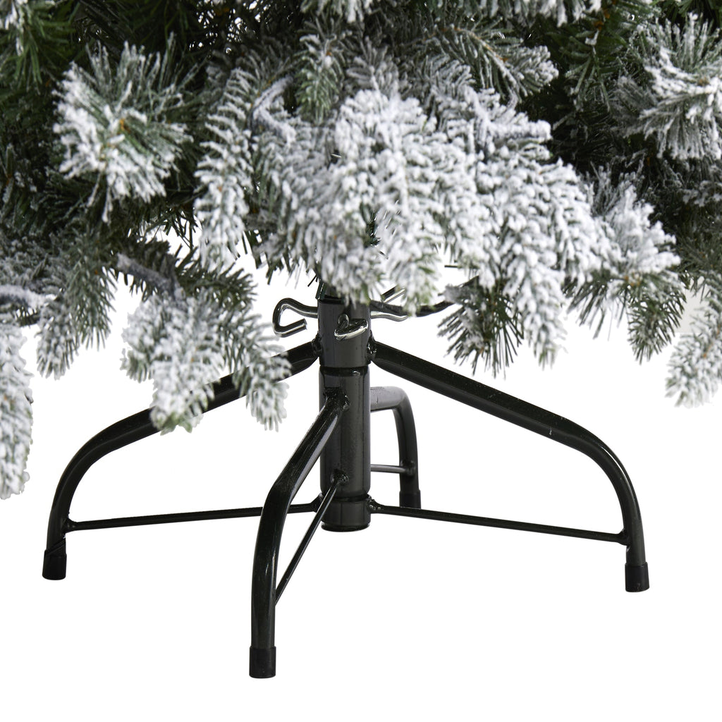 4' Flocked Full Bodied Swedish Spruce Artificial Christmas Tree w/170 Clear LED
