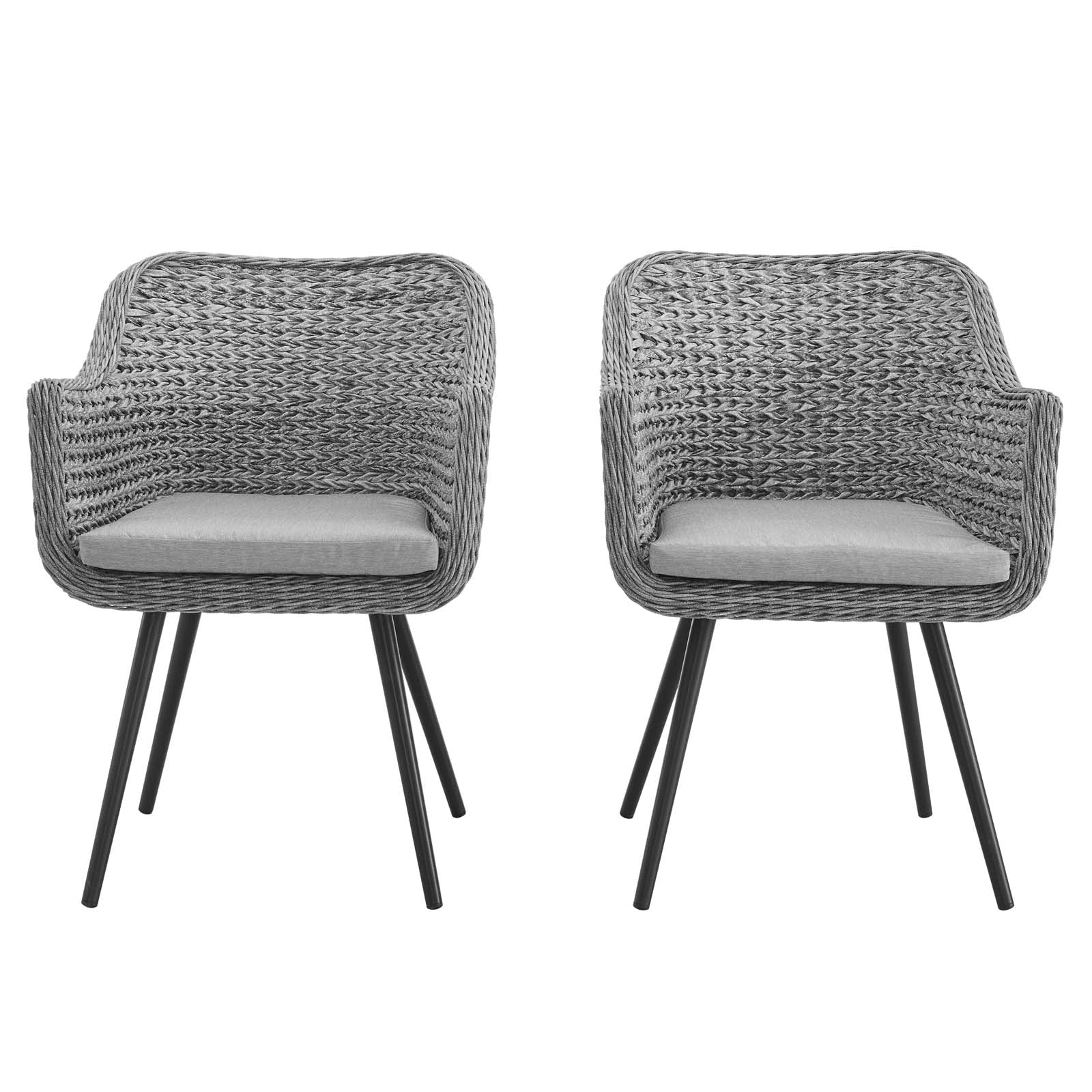 Endeavor Outdoor Patio Wicker Rattan Dining Armchair Set of 2 by Modway