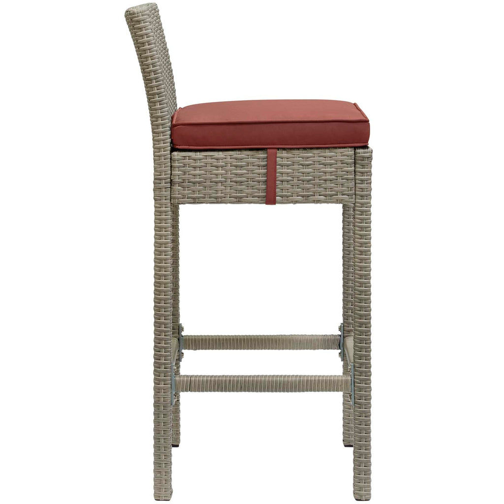 Conduit Outdoor Patio Wicker Rattan Bar Stool Set of 4 by Modway