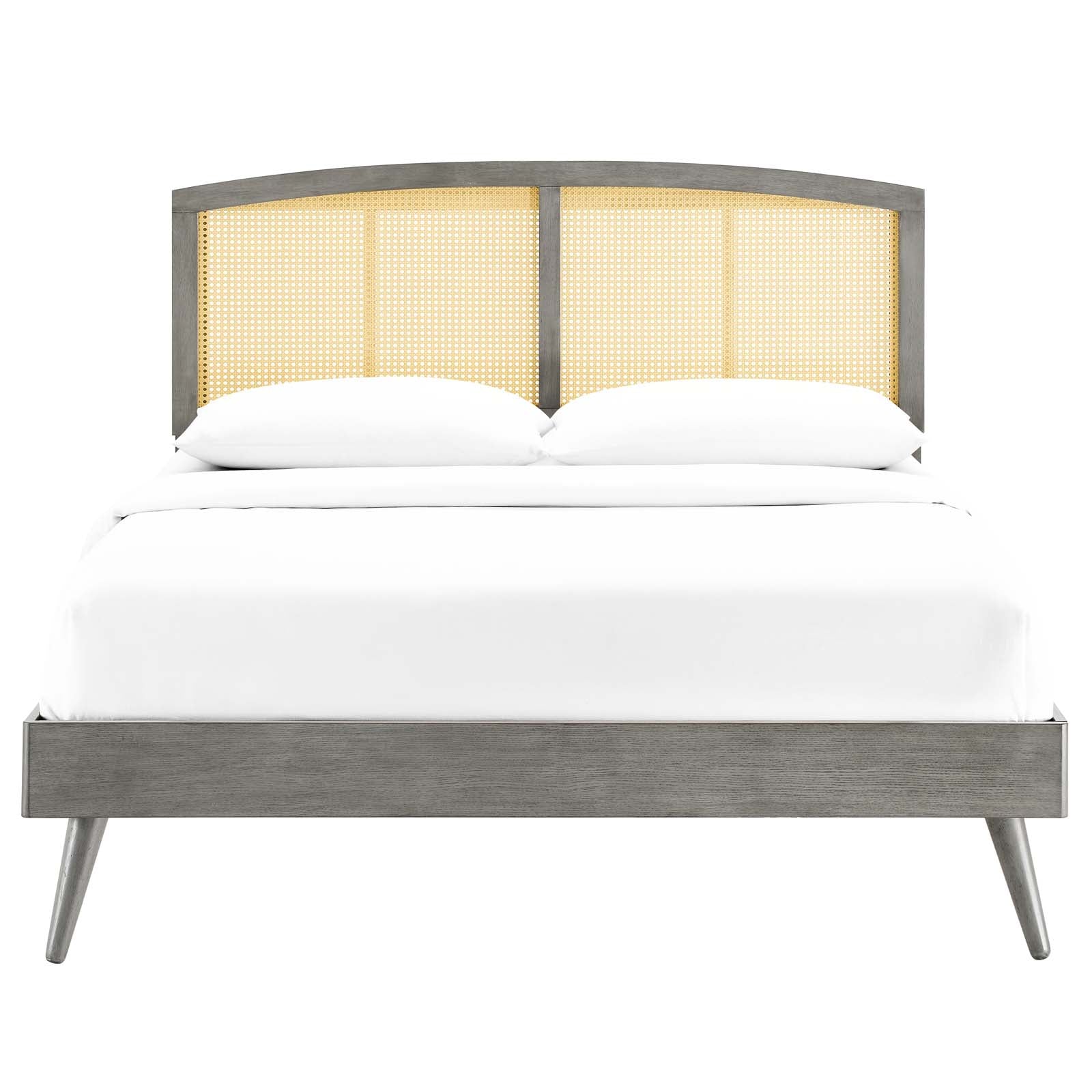 Sierra Cane and Wood Full Platform Bed With Splayed Legs by Modway