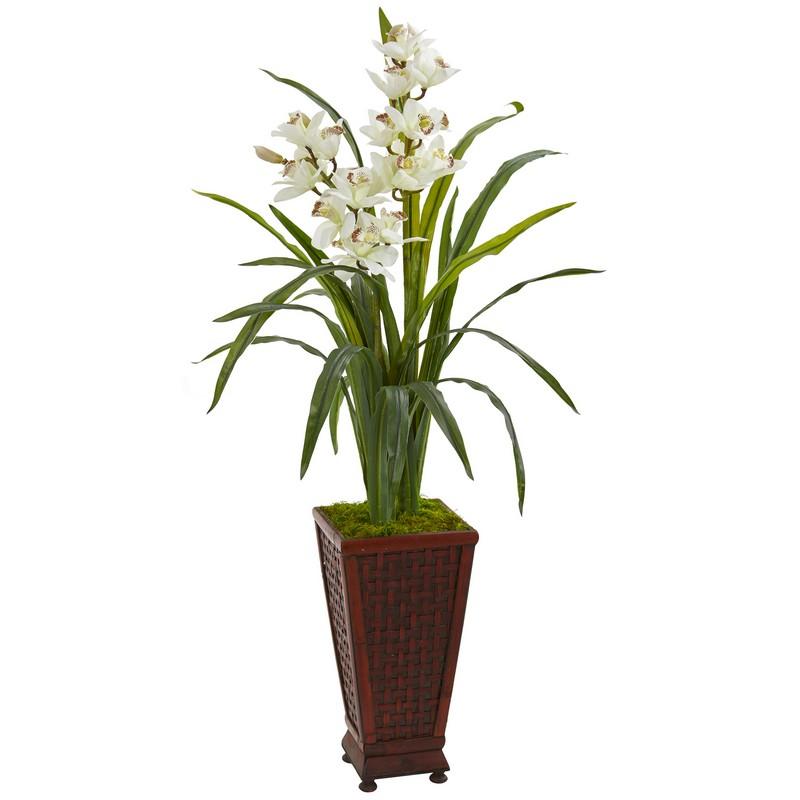 49"  Cymbidium Orchid Artificial Plant in Decorative Planter