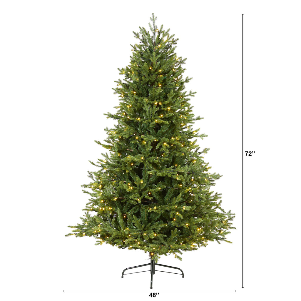 6' Wyoming Spruce Artificial Christmas Tree w/ 400 Clear LED Lights