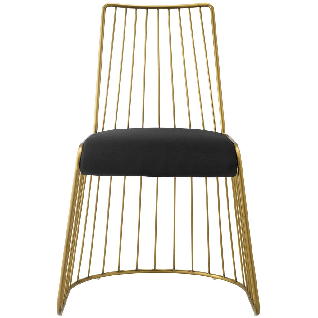 Rivulet Gold Stainless Steel Performance Velvet Dining Chair by Modway