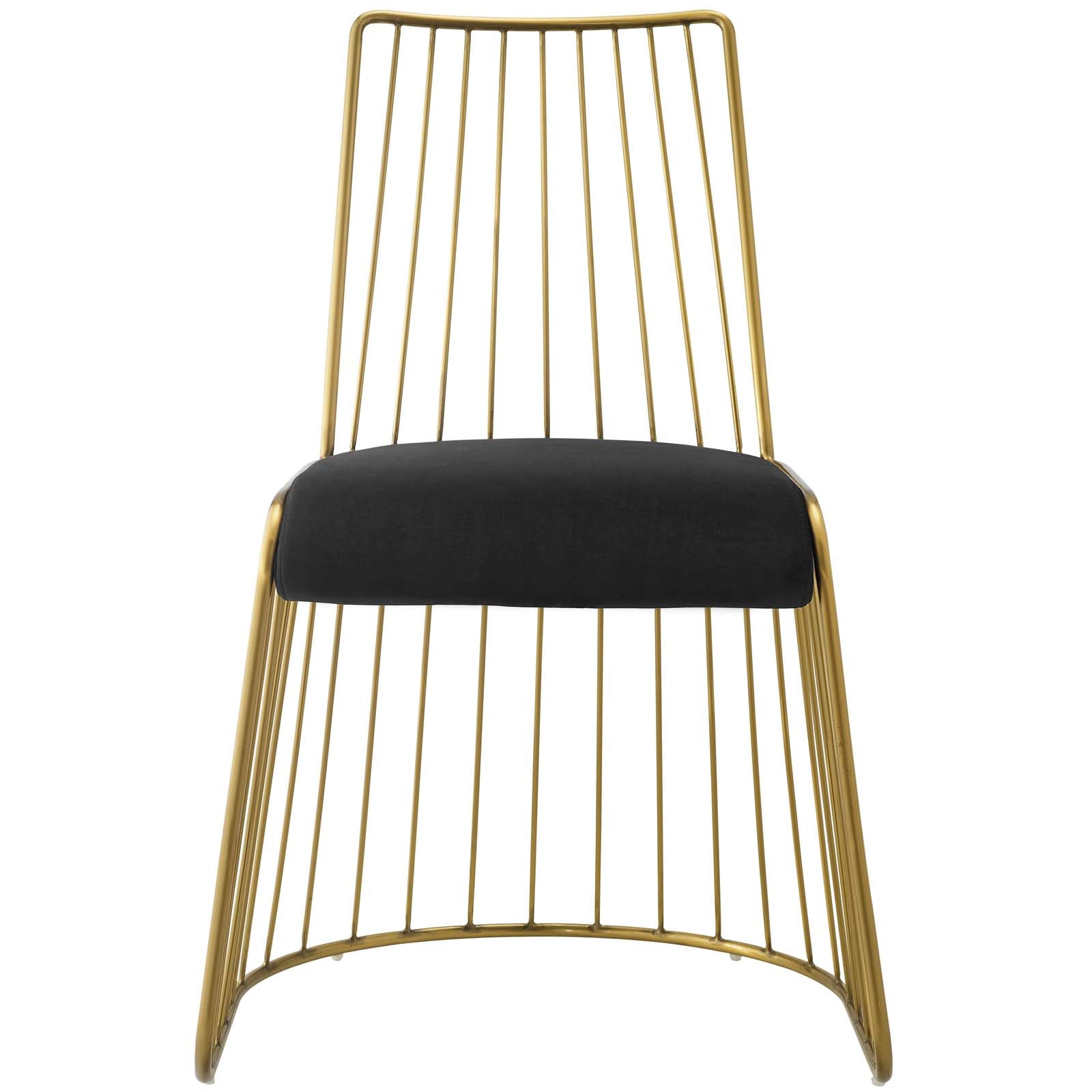 Rivulet Gold Stainless Steel Performance Velvet Dining Chair by Modway