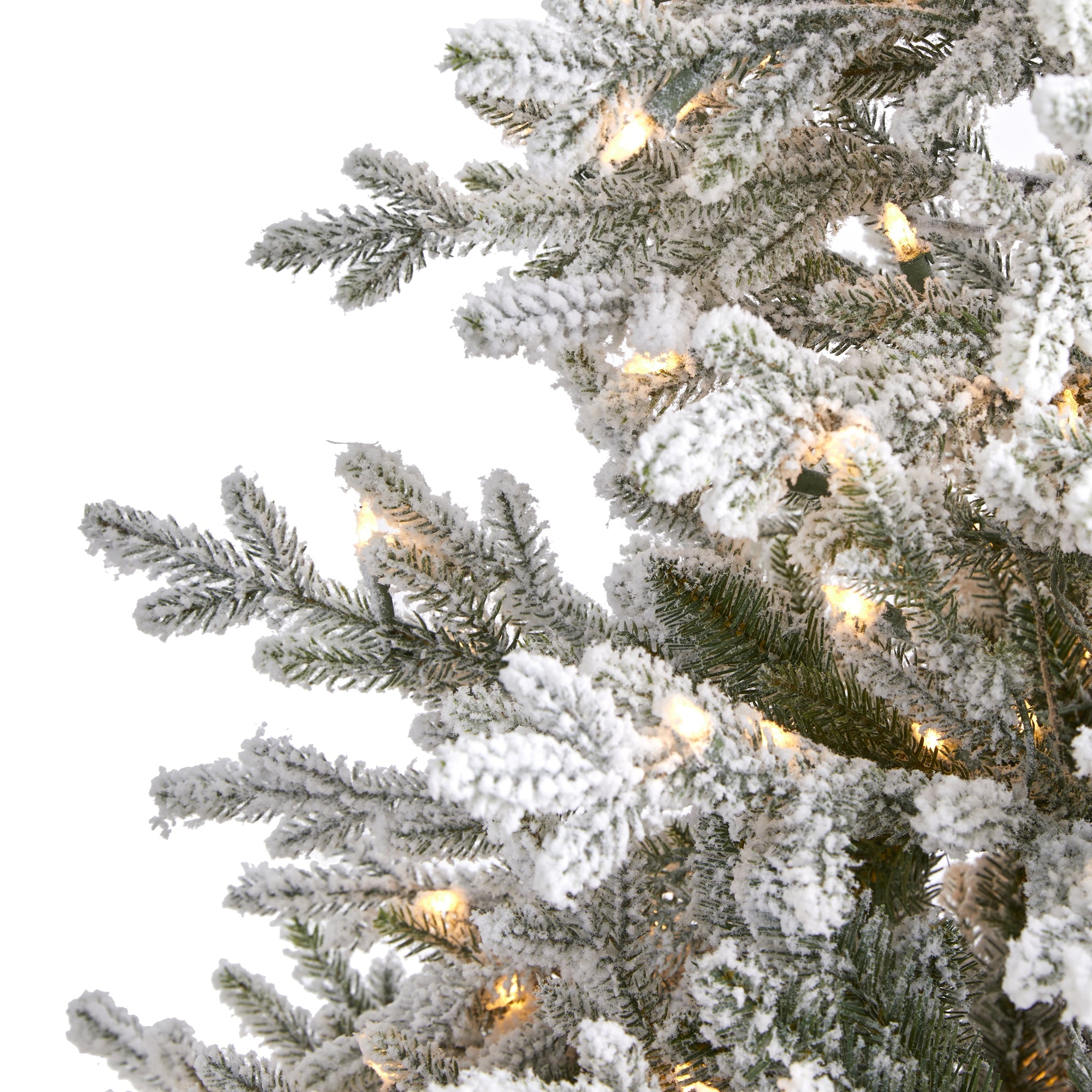 6' Flocked Fraser Fir Artificial Christmas Tree with 500 Warm White Lights