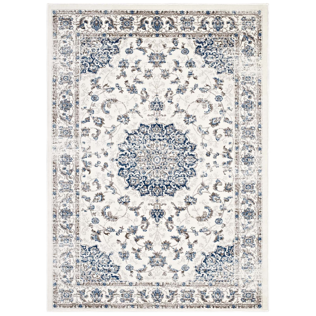 Lilja Distressed Vintage Medallion 5x8 Area Rug by Modway