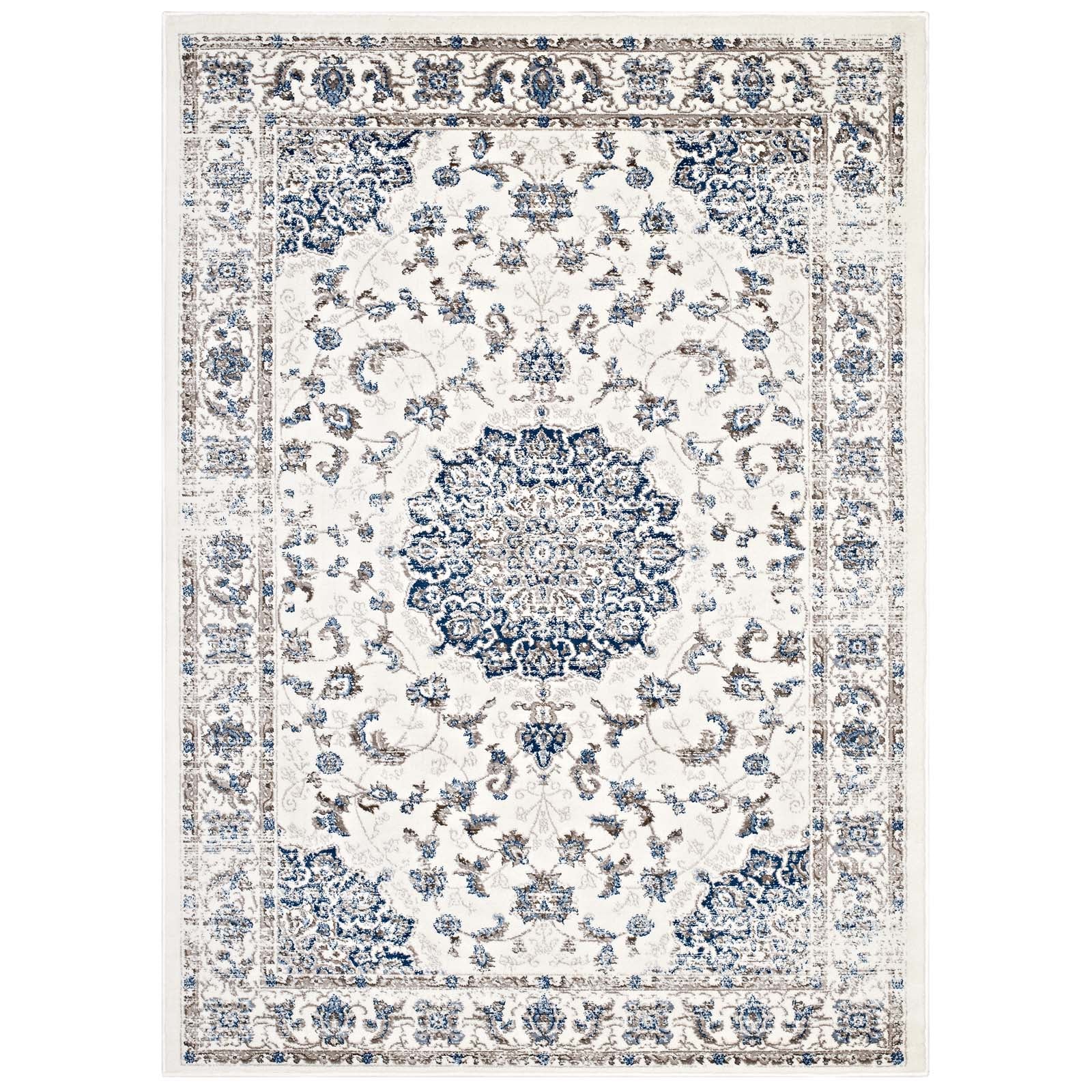 Lilja Distressed Vintage Medallion 5x8 Area Rug by Modway