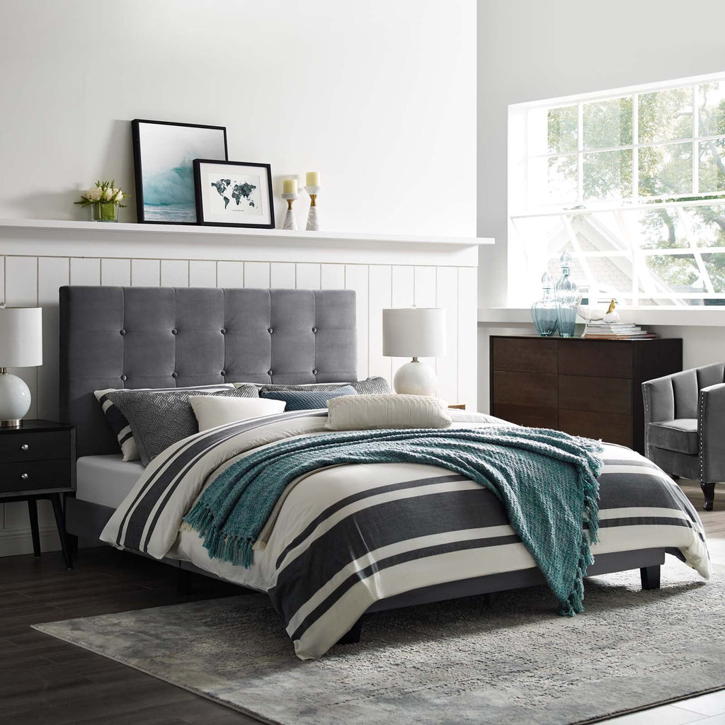 Melanie Tufted Button Upholstered Performance Velvet Twin Platform Bed by Modway