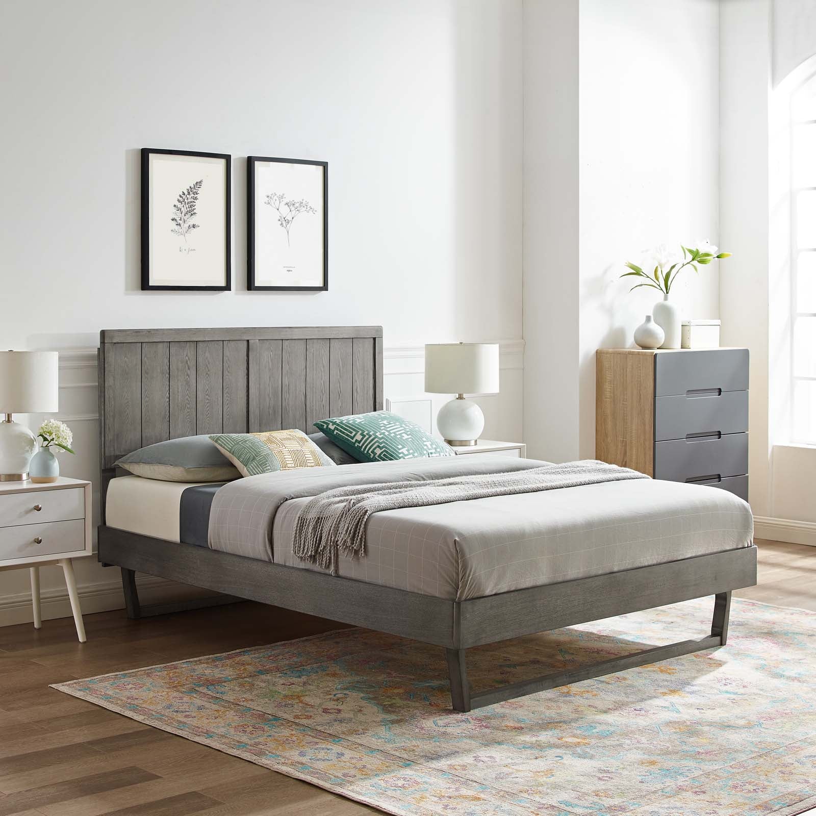 Alana Wood Full Platform Bed With Angular Frame by Modway