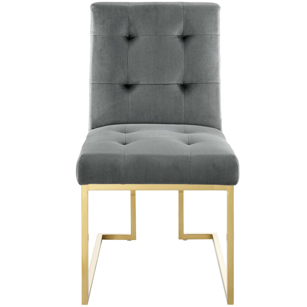 Privy Gold Stainless Steel Performance Velvet Dining Chair by Modway