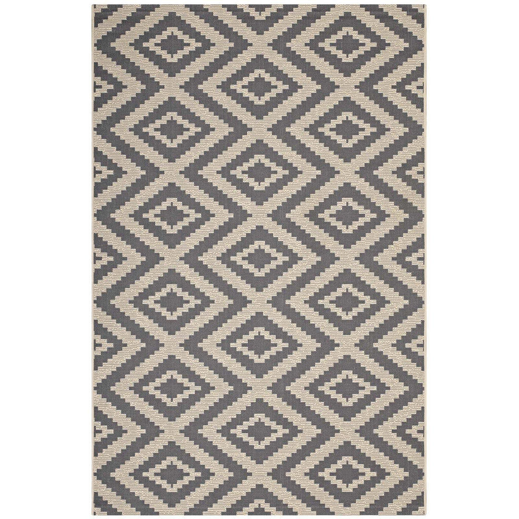 Jagged Geometric Diamond Trellis Indoor and Outdoor 5x8 Area Rug by Modway