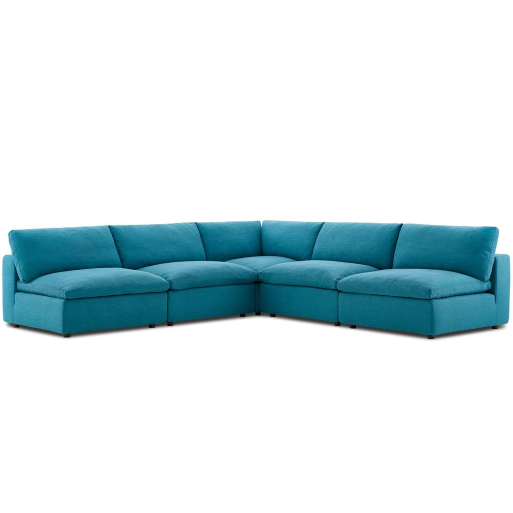 Commix 5-Piece Down Filled Overstuffed Armless Sectional Sofa by Modway