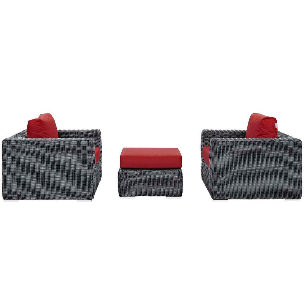 Summon 3 Piece Outdoor Patio Sunbrella¨ Sectional Set by Modway