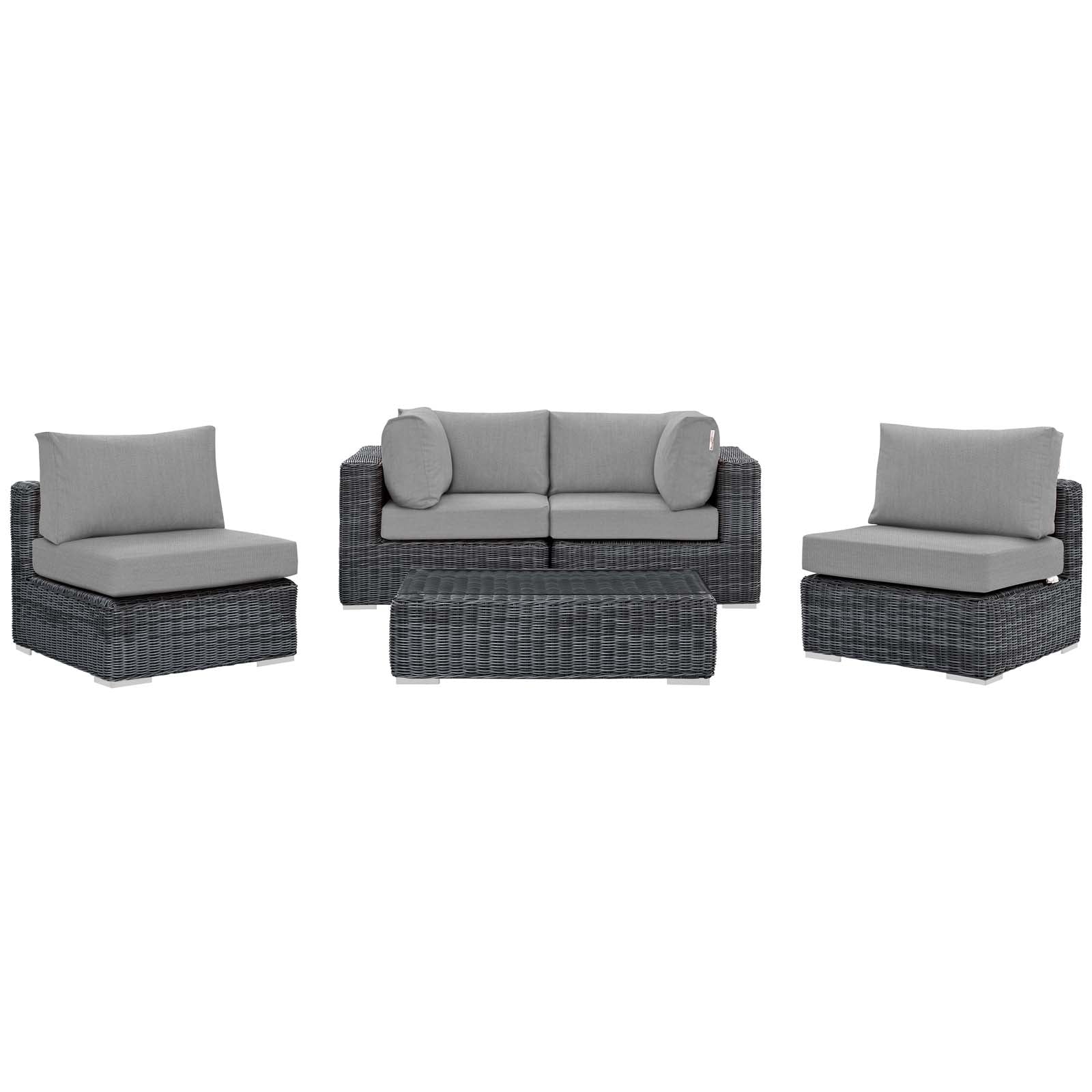 Summon 5 Piece Outdoor Patio Sunbrella¨ Sectional Set by Modway