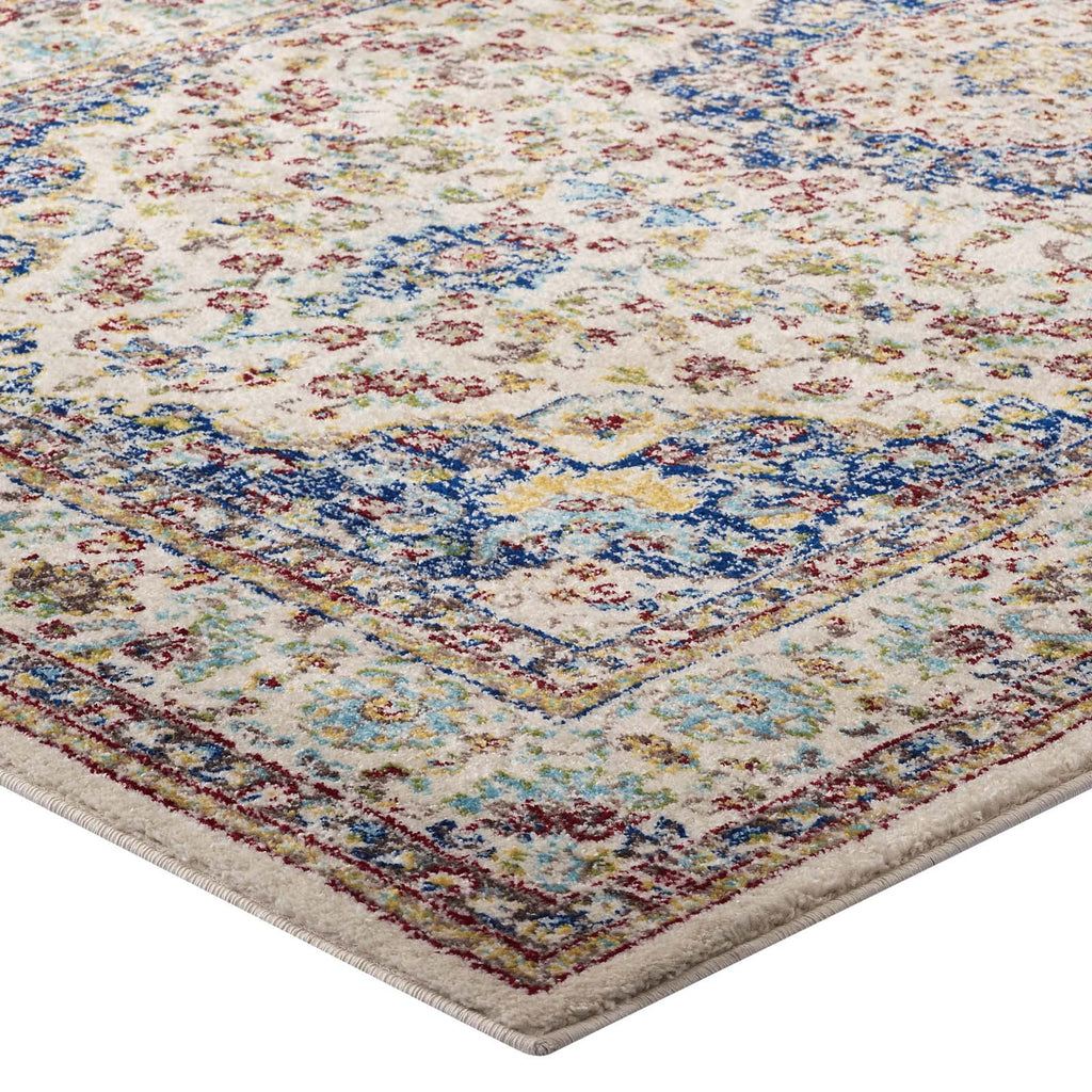 Meryam Distressed Vintage Medallion 5x8 Area Rug by Modway