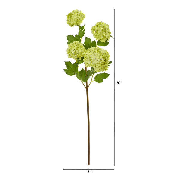 30" Snowball Hydrangea Artificial Flower (Set of 3)
