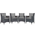 Summon 4 Piece Outdoor Patio Sunbrella¨ Dining Set by Modway