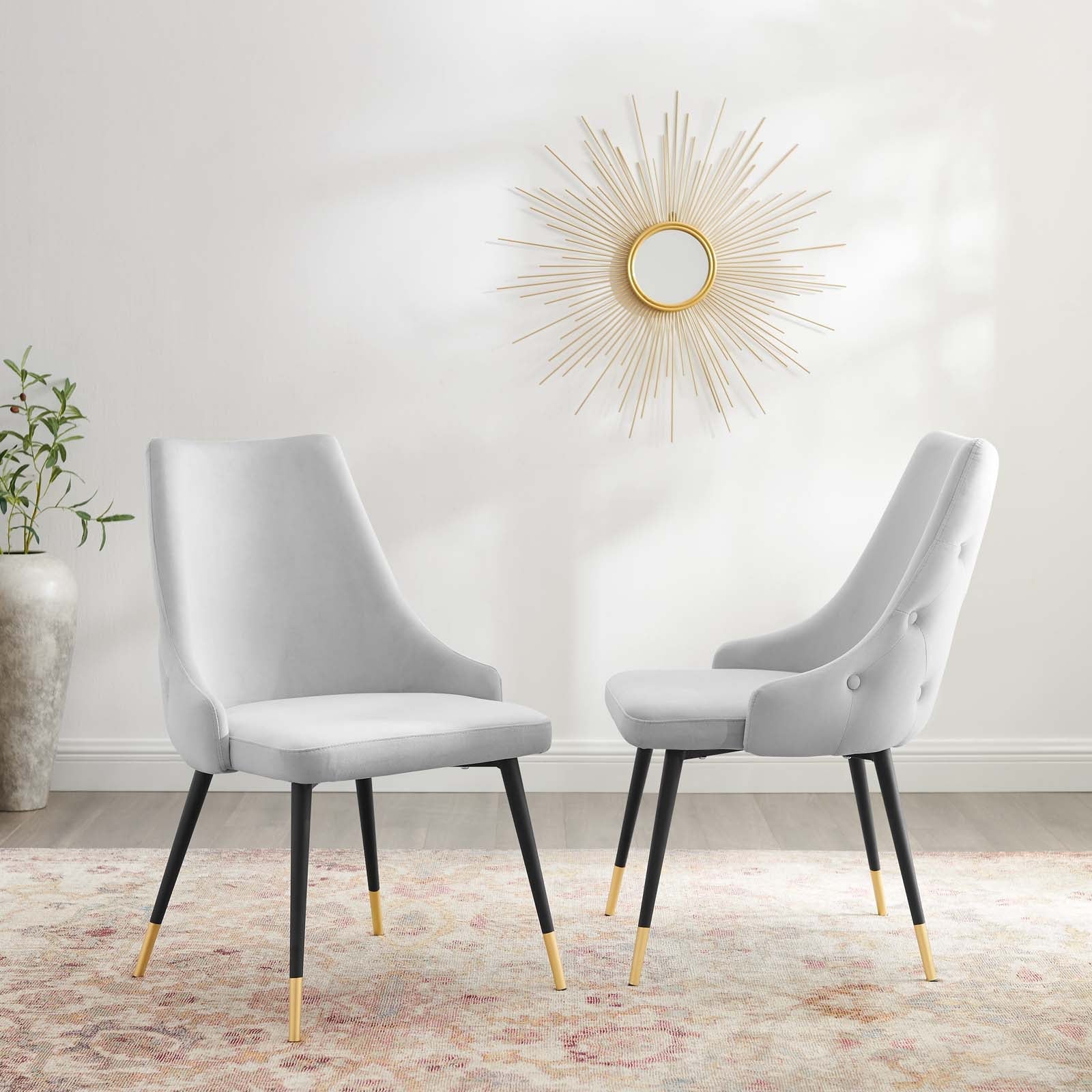 Adorn Performance Velvet Dining Side Chair Set of 2 by Modway